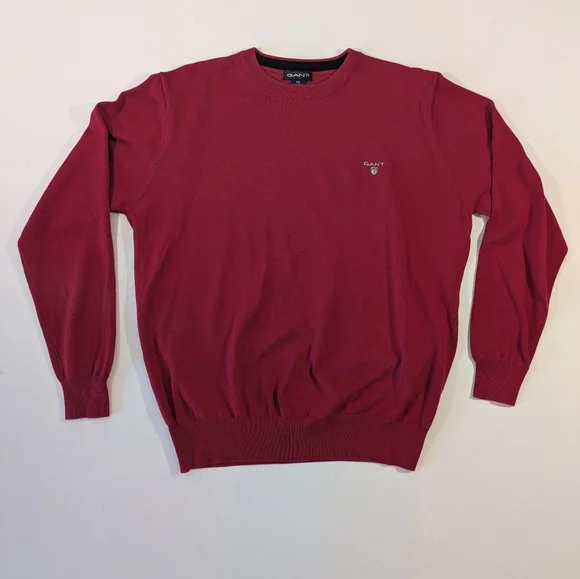 GANT Vintage 100% Cotton Knit Sweater Red Made in Hong Kong XXL- Fits Modern XL - Picture 8 of 14